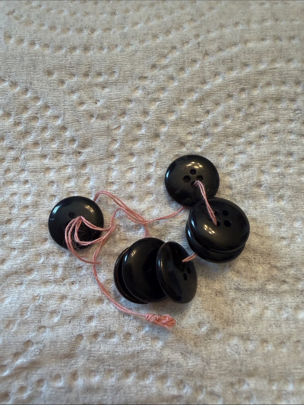 Set of Black 4-Hole Buttons